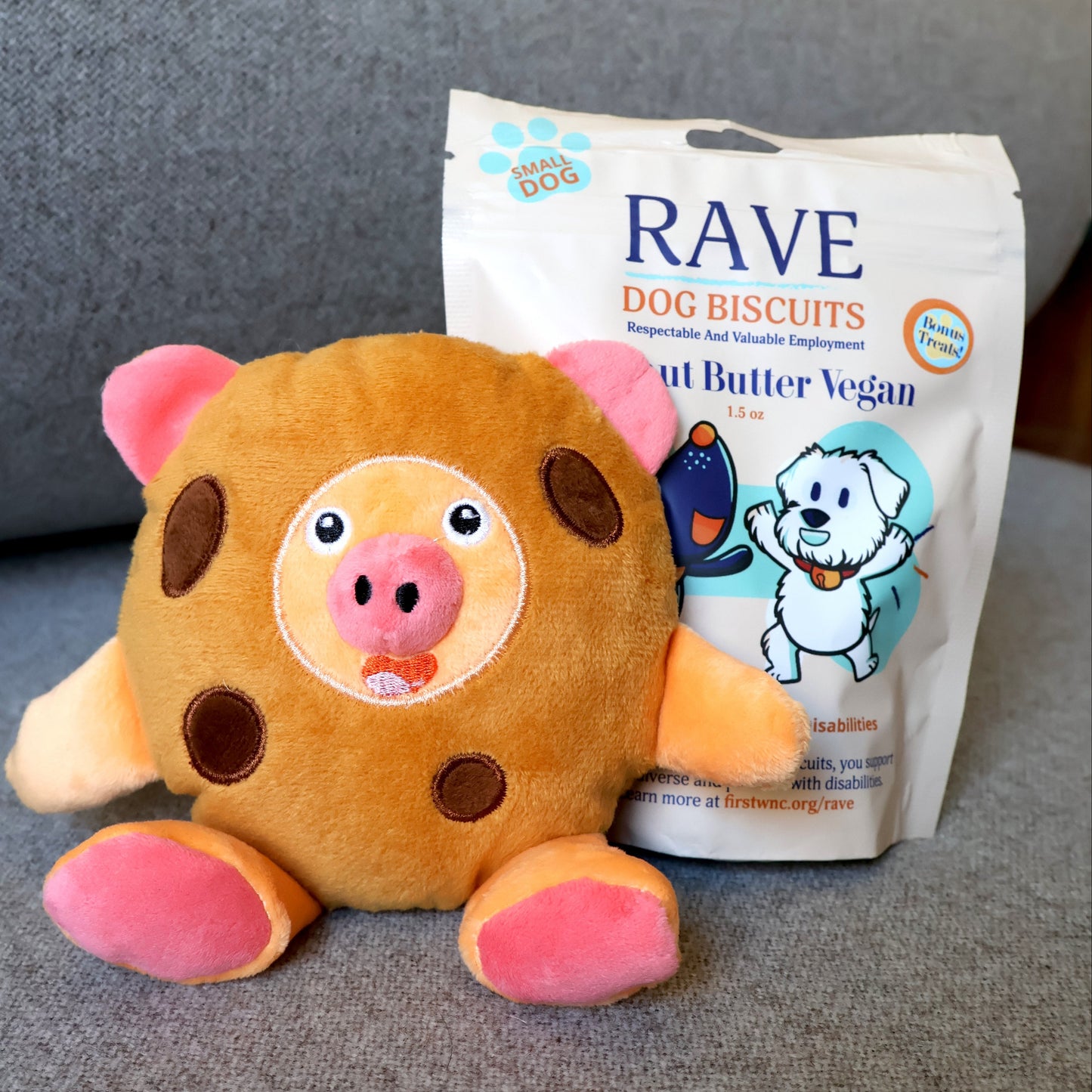 Cookie Pig X RAVE Dog Biscuits